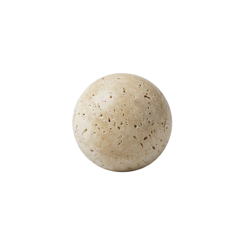 Door Handle - Beige Travertine - Ball D6cm